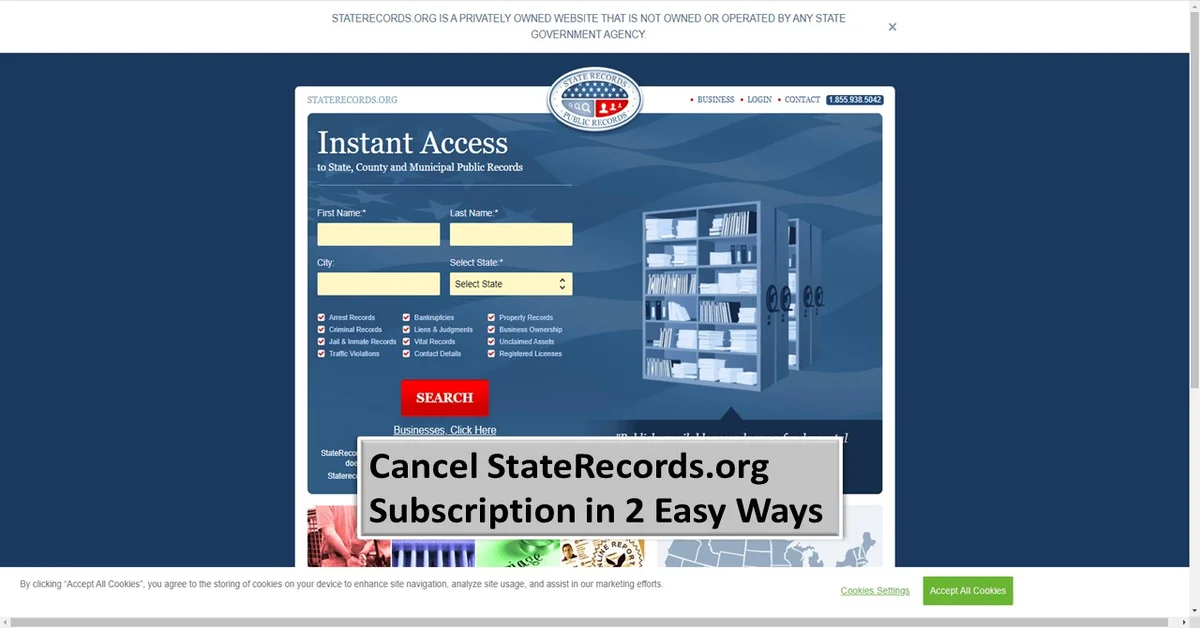 Cancel StateRecords.org Subscription in 2 Easy Ways