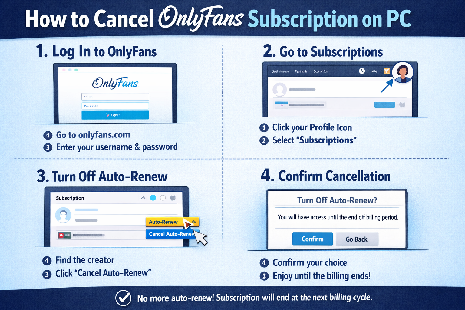 How to Cancel Onlyfans Subscription on PC
